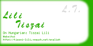 lili tiszai business card